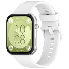 Per Huawei Watch Fit 3 trova il cinturino sportivo in silicone con fibbia colorata (bianco)