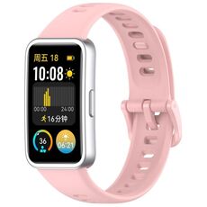 Cinturino per orologio in silicone lucido xDfind con bottone a pressione per Huawei Band 10/9/8 (rosa)
