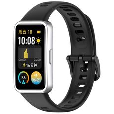 Cinturino per orologio in silicone lucido xDfind con bottone a pressione per Huawei Band 10/9/8 (nero)