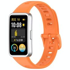 Cinturino per orologio in silicone lucido xDfind con bottone a pressione per Huawei Band 10/9/8 (arancione)