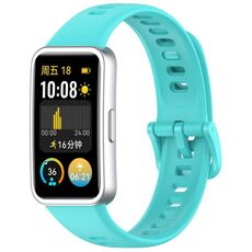 Cinturino per orologio in silicone lucido xDfind con bottone a pressione per Huawei Band 10/9/8 (verde acqua)