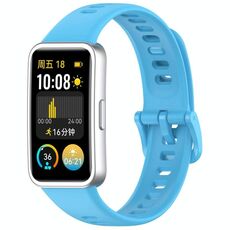 Cinturino per orologio in silicone lucido xDfind con bottone a pressione per Huawei Band 10/9/8 (blu cielo)
