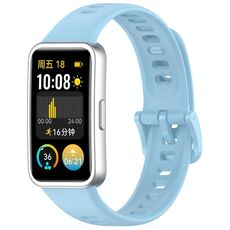 Cinturino per orologio in silicone lucido xDfind con bottone a pressione per Huawei Band 10/9/8 (azzurro chiaro)