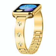Per Xiaomi Mi Band 8 Pro / Redmi Watch 4, cinturino in metallo con fiocco di neve e petali (oro)