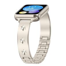 Per Xiaomi Mi Band 8 Pro / Redmi Watch 4, cinturino in metallo con motivo a fiocco di neve (Starlight)