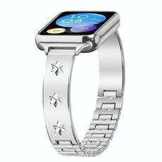 Per Xiaomi Mi Band 8 Pro / Redmi Watch 4, cinturino in metallo con fiocco di neve e petali (argento)