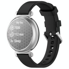 Cinturino da polso in silicone con fibbia argentata a sgancio rapido per Garmin Lily 2 xDfind (nero)