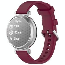 Cinturino da polso in silicone con fibbia argentata a sgancio rapido per Garmin Lily 2 xDfind (rosso vino)