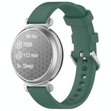 Cinturino in silicone con fibbia argentata a sgancio rapido per Garmin Lily 2 xDfind (verde scuro)