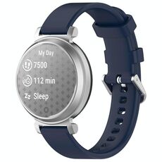 Cinturino da polso in silicone con fibbia argentata a sgancio rapido per Garmin Lily 2 xDfind (blu notte)