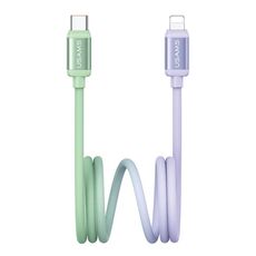 Cavo dati di ricarica rapida USAMS SJ757 da 30 W, tipo C a 8 pin, in lega di alluminio bicolore, lunghezza: 1,2 m (verde-viola)