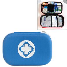 25 in 1 EVA Portable Car Home Outdoor Emergency Supplies Kit Survival Rescue Box (blu)