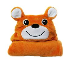 Asciugamano da bagno con cappuccio a forma di animale del bambino, dimensioni: 100 × 75 cm (cervo arancione)