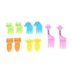 5 set 10 in 1 creativo cartone animato animale plastica bambini frutta forcella bento decorazione stuzzicadenti (G220)