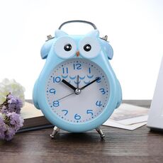 2 PCS Bambini Creativo Cartoon Owl Super Ring Metal Bell Student Sveglia (blu)