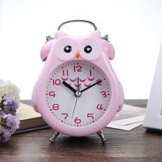 2 PCS Bambini Creativo Cartoon Gufo Super Ring Metal Bell Student Sveglia (rosa)