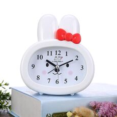3 PC Orologi da casa per uso quotidiano Sveglia creativa per bambini coniglietto dei cartoni animati (bianca)