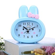 3 PC Orologi da casa per uso quotidiano Sveglia creativa per bambini coniglietto dei cartoni animati (blu)