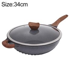 Wanjiachu Maifan Stone Wok Padella per frittelle in casa pressofusa, dimensioni: 34 cm