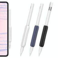 Per Apple Pencil USB-C / 2 AhaStyle PT113-3 3 pezzi Impugnatura in silicone per penna (bianco + blu scuro + nero)
