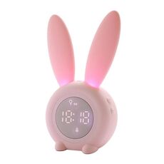Sveglia piccola a induzione in silicone con coniglio carino (rosa)