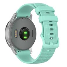Cinturino per orologio in silicone tinta unita a quadri piccoli xDfind da 20 mm (verde acqua)