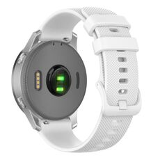Cinturino per orologio in silicone tinta unita a quadri piccoli xDfind da 22 mm (bianco)