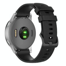 Cinturino per orologio in silicone tinta unita a quadri piccoli xDfind da 22 mm (nero)