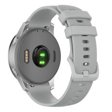 Cinturino per orologio in silicone tinta unita a quadri piccoli xDfind da 22 mm (grigio)