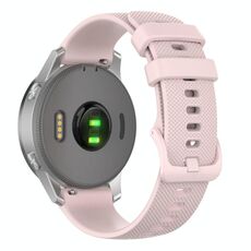 Cinturino per orologio in silicone tinta unita a quadri piccoli xDfind da 22 mm (rosa)