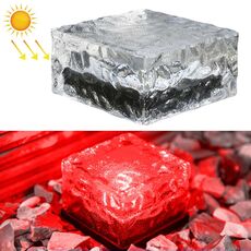 Lampada per decorazione da giardino con luce interrata a LED quadrato in vetro temperato quadrato ad energia solare IP55 impermeabile ， Dimensioni: 10 x 10 x 5,2 cm (luce rossa)