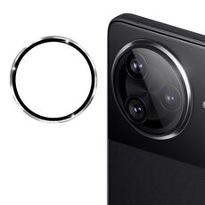 Per Xiaomi Poco F7 Pro / F7 Ultra ENKAY Hat-Prince 9H Pellicola in vetro temperato per fotocamera posteriore in lega di alluminio (argento)