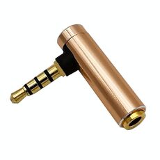 Connettore adattatore audio maschio-femmina TRRS da 3,5 mm ad angolo retto JUNSUNMAY (dorato)