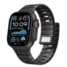 Cinturino magnetico in silicone Norman per Apple Watch 46 mm / 49 mm / 45 mm / 44 mm (nero)