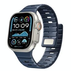 Cinturino magnetico in silicone Norman per Apple Watch 46 mm / 49 mm / 45 mm / 44 mm (blu scuro)