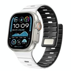 Cinturino magnetico in silicone Norman per Apple Watch 42 mm / 41 mm / 40 mm / 38 mm (bianco e nero)