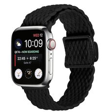Cinturino elastico intrecciato con fibbia magnetica per Apple Watch da 42 mm / 41 mm / 40 mm / 38 mm (nero)
