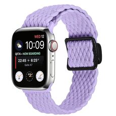 Cinturino elastico intrecciato con fibbia magnetica per Apple Watch da 42 mm / 41 mm / 40 mm / 38 mm (viola)