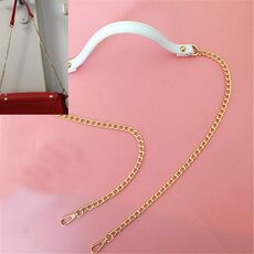 Accessori per borse tracolla lunga catena in pelle PU borsa donna (bianco)