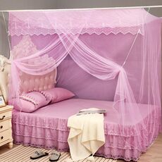 Tetto quadrato con zanzariera a porta singola per dormitorio studentesco, dimensioni: 1,0x1,9x1,5 metri (rosa)