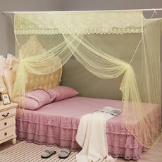 Tetto quadrato con zanzariera a porta singola per dormitorio studentesco, dimensioni: 1,0x1,9x1,5 metri (giallo)