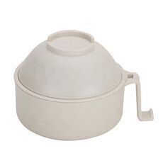 Set di posate per mensa in fibra di bambù per studenti 6 in 1 ciotola istantanea per noodle (beige)