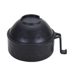 Set di posate per mensa in fibra di bambù per studenti 6 in 1 ciotola istantanea per noodle (nero)
