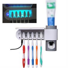 Porta spazzolino da denti per la disinfezione elettrica a parete con WC senza punch, stile: spina europea