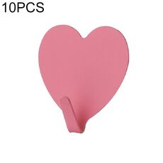 10 PCS Love Heart Hook Gancio per decorazione della stanza a forma di cuore in acciaio inossidabile (rosa)