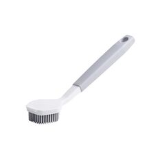 Spazzola per la pulizia della pentola con frangia bicolore Spazzola per la pulizia del manico lungo della cucina (grigio bianco)