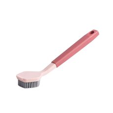 Spazzola per la pulizia della testa della spazzola a due colori Spazzola per la pulizia del manico lungo della cucina (rosa)