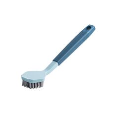 Spazzola per la pulizia della pentola con frangia bicolore Spazzola per la pulizia del manico lungo della cucina (blu)