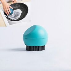 Spazzola per pentola con supporto sferico Spazzola per pulizia in silicone da cucina Spazzola per decontaminazione domestica (verde)