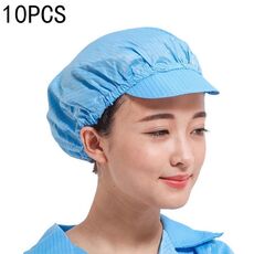 Cappuccio da lavoro con lingua d'anatra da laboratorio antistatica da 10 pezzi con lucernario, taglia: L (blu)